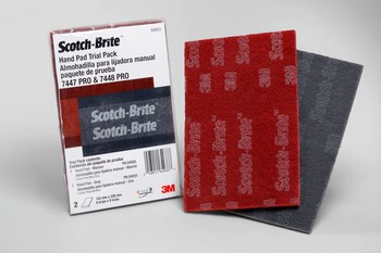 3M Scotch-Brite No tejido Paquete de prueba de almohadilla de mano - Grados incluidos Ultrafino - 6 pulg. ancho x 6 pulg. longitud - 64933