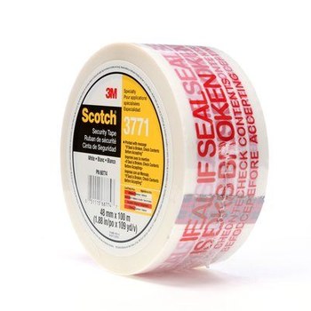 3M Scotch 3771 Rojo/blanco Cinta de sellado de caja impresa - 48 mm Anchura x 100 m Longitud - 1.9 mil Espesor - 68774
