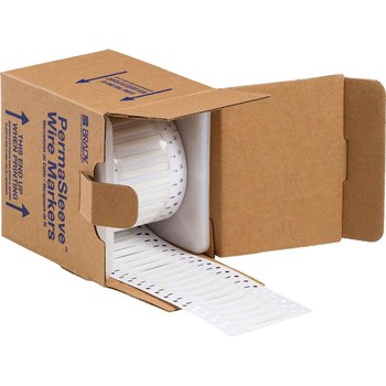 Brady PermaSleeve 3FR-125-2-WT-S-2 Funda de impresora troquelada - 1 pulg. x 0.235 pulg. - Blanco - B-344