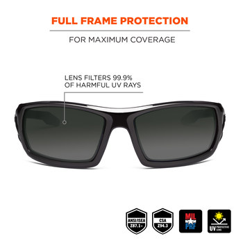Ergodyne Skullerz Odin Universal Policarbonato Lentes de seguridad lente Humo - Marco completo - 720476-50030