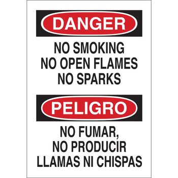 Imágen de Brady B-120 Poliéster reforzado con fibra de vidrio Rectángulo Blanco Inglés/Español Letrero de no fumar 39817 (Imagen principal del producto)
