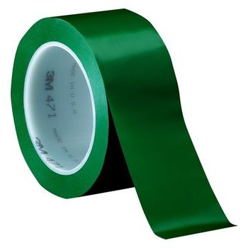 3M 471 Verde Cinta de marcado - 2 pulg. Anchura x 36 yd Longitud - 5.2 mil Espesor - Un solo lado Adhesiva - 68822
