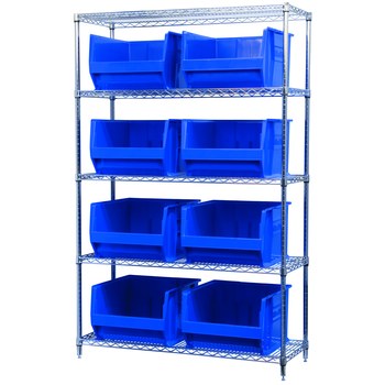 Imagen de Akro-mils AWS184830283 Akrobin 2000 lb Ajustable Azul Cromo Acero Abierto Ajustable Sistema de estantería fijo (Imagen principal del producto)