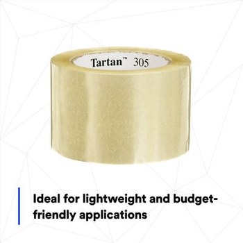 3M Tartan 7100240710 305 Cinta de sellado de caja impresa - 72 mm Anchura x 100 m Longitud - 53521