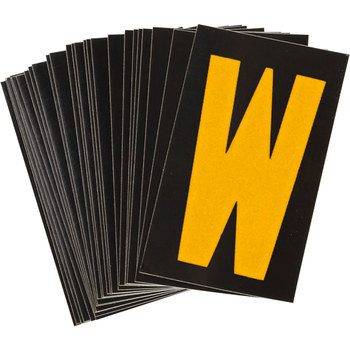 Imágen de Brady Bradylite Amarillo sobre negro Reflectante Exterior Carta 5000-W Etiqueta en forma de letra (Imagen principal del producto)