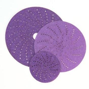 3M Hookit Cubitron II Clean Sanding Recubierto Óxido de aluminio cerámico Morada Disco de velcro - Óxido de aluminio cerámico - 5 pulg. - 150 - 31368