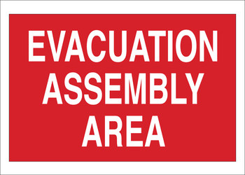 Imágen de Brady B-555 Aluminio Rectángulo Rojo Inglés Cartel de evacuación de emergencia 95504 (Imagen principal del producto)