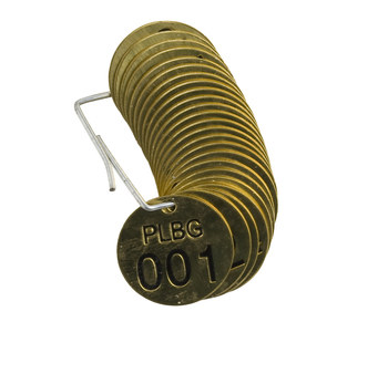 Imágen de Brady Negro sobre cobre Círculo Latón Etiqueta de válvula numerada con encabezado 23260 Etiqueta para válvula numerada con encabezado (Imagen principal del producto)