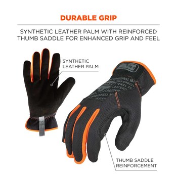 Ergodyne ProFlex QuickCuff 815 Negro/Naranja Grande Malla de poliéster Malla de poliéster Guantes de trabajo - 720476-17204