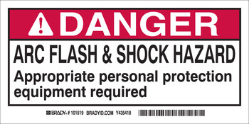 Imágen de Brady Negro/Rojo sobre blanco Rectángulo Laminado Poliéster 101520 Etiqueta de arco eléctrico (Imagen principal del producto)