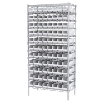 Imagen de Akro-mils AWS183630128 Shelfmax 2000 lb Ajustable Blanco Cromo Acero Abierto Ajustable Sistema de estantería fijo (Imagen principal del producto)