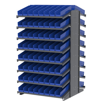 Imagen de Akro-mils APRD18128 1800 lb Azul Gris Revestido en polvo Acero 16 ga Doble cara Bastidor fijo (Imagen principal del producto)