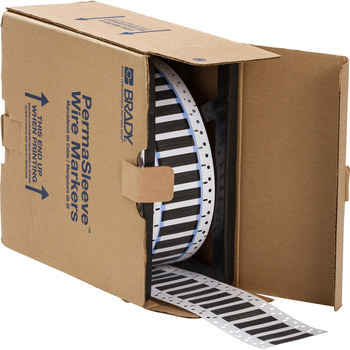 Imágen de Brady Permasleeve Negro Termocontraíble, Autoextinguible Transferencia térmica PS-375-150-BK Manga para impresora de transferencia térmica troquelada (Imagen principal del producto)