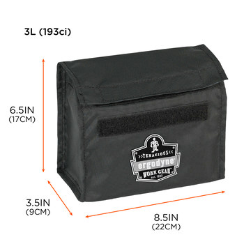 Ergodyne Arsenal GB5180 Negro Nailon/Plástico/PVC Bolsa de respirador - Velcro - Ancho 3.5 pulg. - Longitud 7 pulg. - Altura 5.5 pulg. - 720476-13180