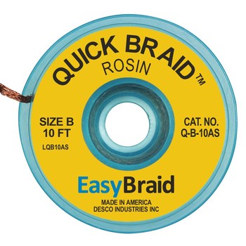 EasyBraid Q-B-10AS Trenza Desoldadora - 0.050 pulg. x 10 pies - easybraid q-b-10as