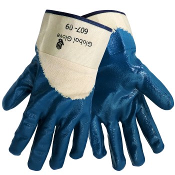 Global Glove 607 Azul 9 Jersey Guantes de trabajo - 607 lg