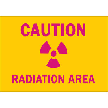 Imágen de Brady B-120 Poliéster reforzado con fibra de vidrio Rectángulo Amarillo Inglés Cartel de peligro de radiación 74837 (Imagen principal del producto)