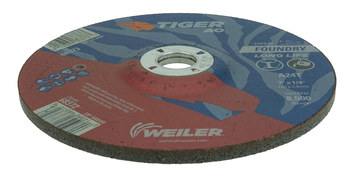 Weiler Tiger AO Rueda de desbaste con centro hundido 68372 - 7 pulg. - Óxido de aluminio - 24 - T