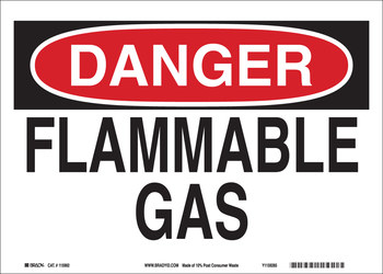 Imágen de Brady B-120 Poliéster reforzado con fibra de vidrio Rectángulo Blanco Inglés Cartel de material inflamable 72230 (Imagen principal del producto)