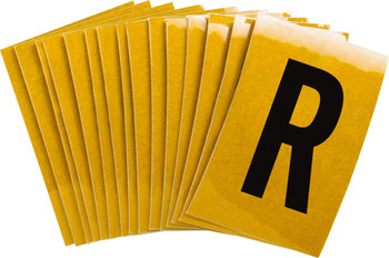 Imágen de Brady Bradylite Negro sobre amarillo Reflectante Exterior Carta 5920-R Etiqueta en forma de letra (Imagen principal del producto)