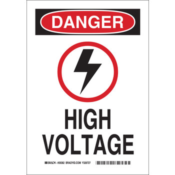 Imágen de Brady B-120 Poliéster reforzado con fibra de vidrio Rectángulo Blanco Inglés Cartel de seguridad eléctrica 87681 (Imagen principal del producto)