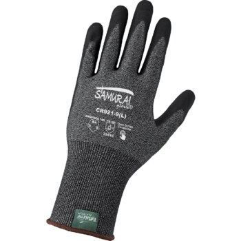 Global Glove Samurai Glove Sal y pimienta Grande Tuffalene Platino UHMWPE Tuffalene Platino UHMWPE Guantes resistentes a cortes - Pulgar reforzado - cr921 lg