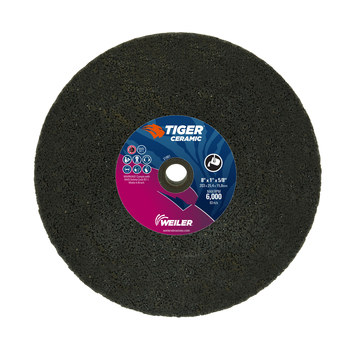 Weiler Tiger Ceramic Rueda de enganche portátil 68402 - Tipo 1 (recto) - 8 pulg. - Cerámico - 16 - R