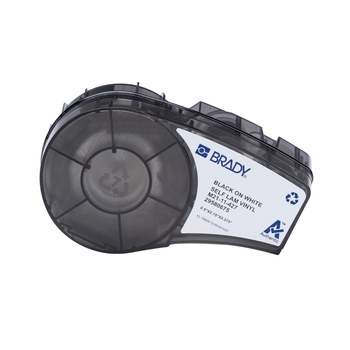 Brady 152083 Cartuchos para impresora de transferencia térmica troquelados - 0.5 pulg. x 0.75 pulg. - Vinilo - Negro sobre blanco - B-427