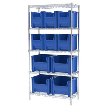 Imagen de Akro-mils AWS1836SNS Stak-N-Store 2000 lb Ajustable Azul Cromo Acero Abierto Ajustable Sistema de estantería fijo (Imagen principal del producto)