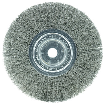 Weiler 01158 Wheel Brush - 8 in Dia - Crimped Steel Bristle