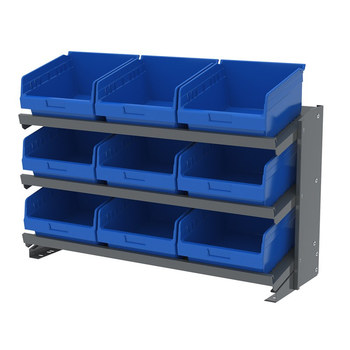 Imagen de Akro-mils APRBENCH010 APRBENCH Azul Gris Revestido en polvo Acero 16 ga Un solo lado Estante de la selección de banco (Imagen principal del producto)