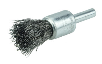 Weiler Wolverine Acero Cepillo de copa - Accesorio Vástago sin rosca - Diámetro 1/2 pulg. - Diámetro de la cerda 0.010 pulg. - 36282