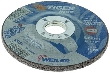 Weiler Tiger inox Disco esmerilador 58121 - 4-1/2 pulg - INOX - 24 - R