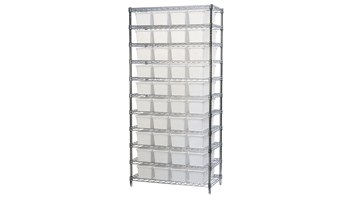 Imagen de Akro-mils AWS183630400 Vantage 2000 lb Ajustable Blanco Cromo Acero Abierto Ajustable Sistema de estantería fijo (Imagen principal del producto)