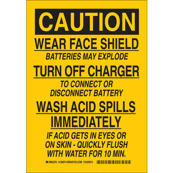 Imágen de Brady B-555 Aluminio Rectángulo Amarillo Inglés Señal de advertencia química 126075 (Imagen principal del producto)