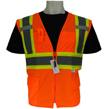 Imágen de Global Glove Frogwear GLO-0047 Naranja fluorescente/Amarillo 3XL Malla Chaleco de alta visibilidad (Imagen principal del producto)