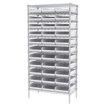 Imagen de Akro-mils AWS183630178 Shelfmax 2000 lb Ajustable Blanco Cromo Acero Abierto Ajustable Sistema de estantería fijo (Imagen principal del producto)