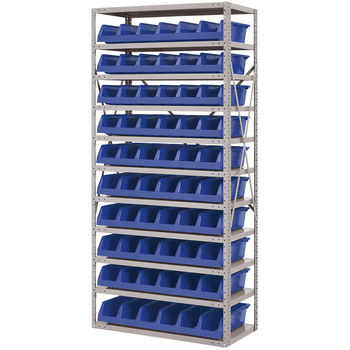 Imagen de Akro-mils AS1879318 Azul Gris Revestido en polvo Acero 22 ga Sistema de estantería de bandeja de sistema (Imagen principal del producto)