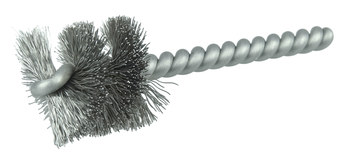 Weiler Acero inoxidable Espiral simple Cepillo en tubo - 3.5 pulg. longitud - Diámetro 1 pulg. - Diámetro de la cerda 0.008 pulg. - 21087