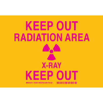 Imágen de Brady B-302 Poliéster Rectángulo Amarillo Inglés Cartel de peligro de radiación 88767 (Imagen principal del producto)