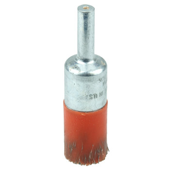 Weiler Polyflex Acero Cepillo de copa - Accesorio Vástago sin rosca - Diámetro 1/2 pulg. - Diámetro de la cerda 0.010 pulg. - Elastómero naranja - 35535