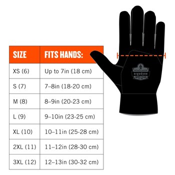Ergodyne ProFlex Tena-Grip 820 Gris/Negro/Anaranjado Grande Guantes de trabajo - 720476-17244
