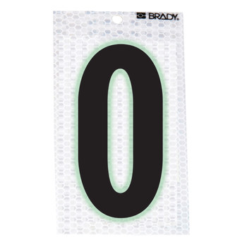 Imágen de Brady Negro sobre plateado Brillo en la oscuridad, Reflectante Interior/exterior Carta 3000-O Etiqueta en forma de letra (Imagen principal del producto)