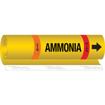 Imágen de Brady Negro/Naranja/Rojo/Blanco sobre amarillo Poliéster 58000 Marcador de tubería de envoltura (Imagen principal del producto)