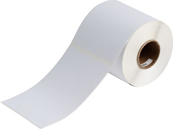 Brady BradyJet J20-262-2595 Rollo de etiquetas imprimibles de inyección de tinta - 4.13 pulg. x 6.10 pulg. - Vinilo - Blanco - B-2595