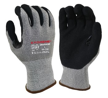 Armor Guys Kyorene 000-300 Gray/Black Large Cut-Resistant Gloves - ANSI A3 Cut Resistance - Nitrile Foam Palm & Fingers Coating - 000-300 L