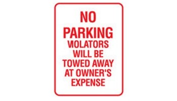 Imágen de Brady Aluminio Rectángulo Blanco Inglés Cartel de información, restricción y permiso de estacionamiento 103738 (Imagen principal del producto)