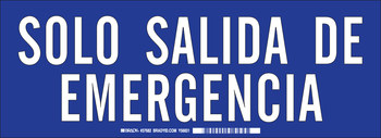 Imágen de Brady B-302 Poliéster Rectángulo Azul Inglés/Español Cartel de salida de emergencia 37682 (Imagen principal del producto)