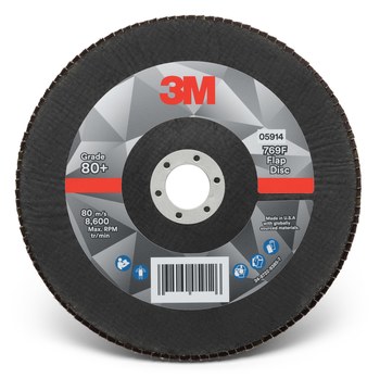 3M 769F Tipo 29 Recubierto Óxido de aluminio cerámico Disco de Aletas - Diámetro 7 pulg. - Agujero Central 7/8 pulg. - 05914