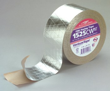 3M Venture Tape 1525CW Cinta de aluminio - 6 pulg. Anchura x 50 yd Longitud - 5.5 mil espesor total - 95587